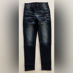 Dark Blue Distressed Women Jeans